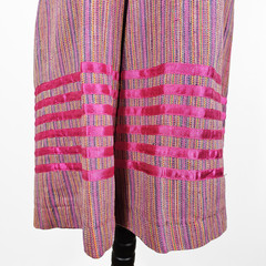 Vintage Papaya Hand Embroidered Small Purple Pink Folk Caftan Tunic Dress