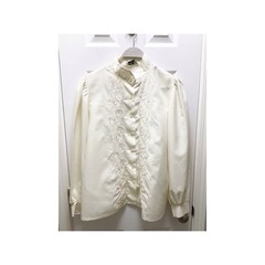 Vintage Ms Bond Judy Bond Top Ivory Cream Button Down Floral Embroidered Sz 38