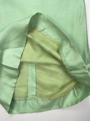 Vtg 60s Sakowitz Mint Green Dress Jacket Set Beaded Rhinestone Collar Suit Sz 12