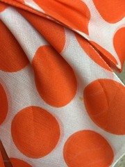 NINA RICCI BOUTIQUE PARIS Orange Polka Dot Dress Vintage 1960s – 70s *Sz Petite