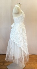 Vintage 1940s 1950s Wedding Dress Harry Keiser Bolero 29 Bust XXS XS Halter Gown