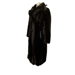 Vintage 1960’s Martinique Mob Dark Brown Faux Fur Longline Coat Dubrowsky Joseph
