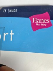 Hanes Support Pantyhose Sz EF Nude Control Top The Comfort Collection