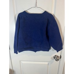 The Broadway Womens Cardigan 100% Wool Vintage Royal Blue Israel