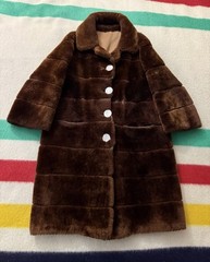 Vintage 30s 40s Mink? Seal? Real Brown Fur Coat 22.5×38 Oversized Medium M