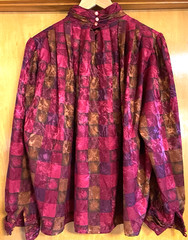 DAVID MATTHEW Women 14 Vintage 80’s Blouse Multicolor Bright Long Sleeve, EUC