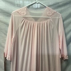 Vintage Lingerie Nightgown Shadowline Size M Pink Opacitrique Nylon Lace NWT