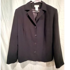 Vintage Worthington Black Blazer Women’s 16 Four Button Fully Lined 90s Y2K