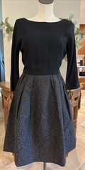 Vintage 50s L’Aiglon Women 6 Black Brown Fit Flare Dress B