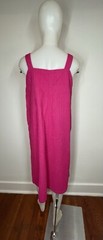 VTG Mexican Pin Tucked Midi Dress Pink Embroidered Cotton Summer Women’s S/M