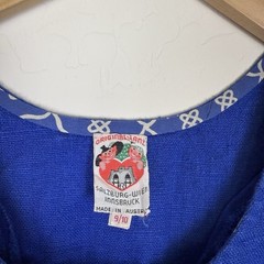 Vtg Original Lanz of Salzberg Wien Innsbruck Austria novelty dress blue SZ 9/10
