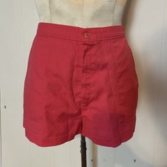 Vintage 60s 70s Coral Pink Jantzen High Waist Talon Zip Flat Front Shorts 12 S/M