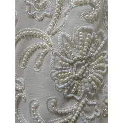 Vintage JKARA Beaded Ivory Lace Beaded Top & Layered Bottom Dress Women’s 10