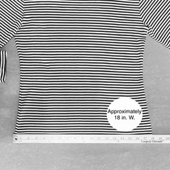 Vintage Long Slv. Tee French Stripes Black & White 55% Combed Cotton Size L, EUC