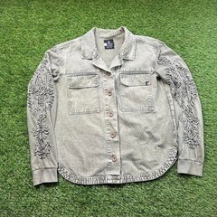 Y2K Vintage Volcom Women’s M Shacket embroidered Skater Emo Grunge