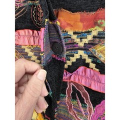 NWT Vintage Colorful Embroidered Folk Art Jacket Boho Statement Plus Size 3XL