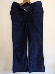 Maverick Corduroy Pants Blue Vintage 1970s Bell Bottom 27×30