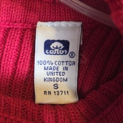 Vintage Q&A Red Turtleneck Ribbed Sweater Small 100% Cotton Slim Fit Classic 90s