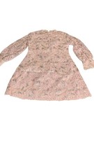 VINTAGE CIRCA 1960’S PINK SILK & SILVER OPEN LACE WORK MINI PARTY DRESS APPX S