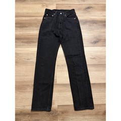 Vintage Levi’s 501 Button Fly Jeans For Women’s 28×32 Black Made in USA Denim