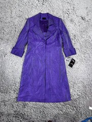 Vintage NWT Frank Usher Purple Metallic Coat And Dress Set Luxury