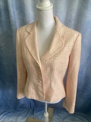 Vintage 90s Emma James Liz Claiborne Pink Tweed Blazer Jacket Fits Modern Small
