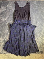 Karin Stevens Vintage Paisley Geometric Top & Skirt Set Purple Blue Size 12