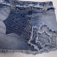 Moto Denim skirt mini Ladies 6 XS Star Topshop Jean Patchwork Micro Y2K Vintage