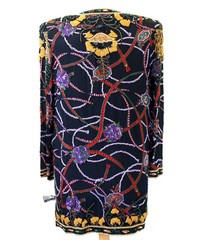 Jasdee Vintage Jacket Hand work Beading & Hand Print On Silk Style 6040L