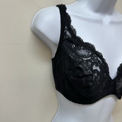 Vtg Olga Lacy Textures Bra 34DD Full Figure Underwire Lace Black #33580 NEW