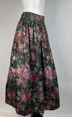 VTG 80s Scott McCLintock long pink and black floral maxi skirt 6