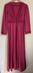Vanity Fair Robe Vintage Lace Peignoir Size Petites XS PXS Button Full Length
