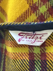 Vintage 1960’/70’s Fritzi Of California Plaid Wool Button Front Maxi Dress