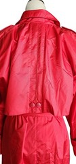 Vintage 80s Paris Sport Club Red Belted Long Nylon Trench Coat Women’s 7/8 M