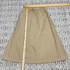 Vintage TAKE 1 Khaki Midi Skirt Geek Retro Pull On Everyday Casual Modest