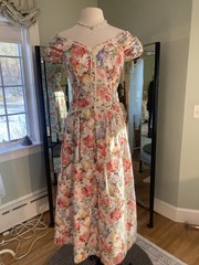 Vintage 1980 Lanz Floral Brocade Tea Dress Size 4