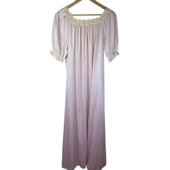 VTG Diane Von Furstenberg Vintage Nightgown Dressing Gown Medium Pink Lace