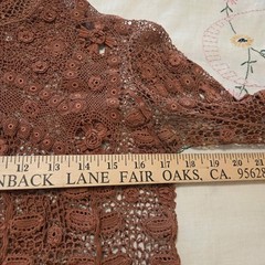 Victorian Crocheted Womens Shirtwaist Sz. Sm. Flowers High Collar Costume Teas