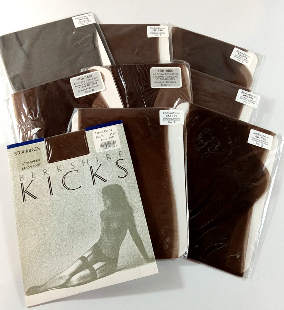 9 PAIRS RARE SZ D VTG KICKS FLAT KNIT SEXY SANDALFOOT GARTER NYLON STOCKINGS