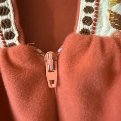 VTG Montgomery Wards Floral Embroidered Orange Housecoat Robe Sz 11 Union Made