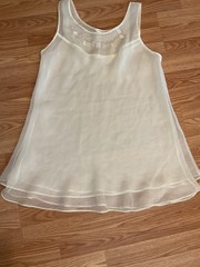 90’s/ Victoria Secret Bridal Chemise Babydoll Beaded Lingeri Sz.M (46″chest 28 L