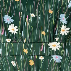 Vtg 70’s Women’s Shift Dress Green Retro Floral Print Polyester 32” W 40” L