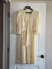 Vintage 1980s In The Mood Lemon Yellow Pleated Lace Dress Size 10