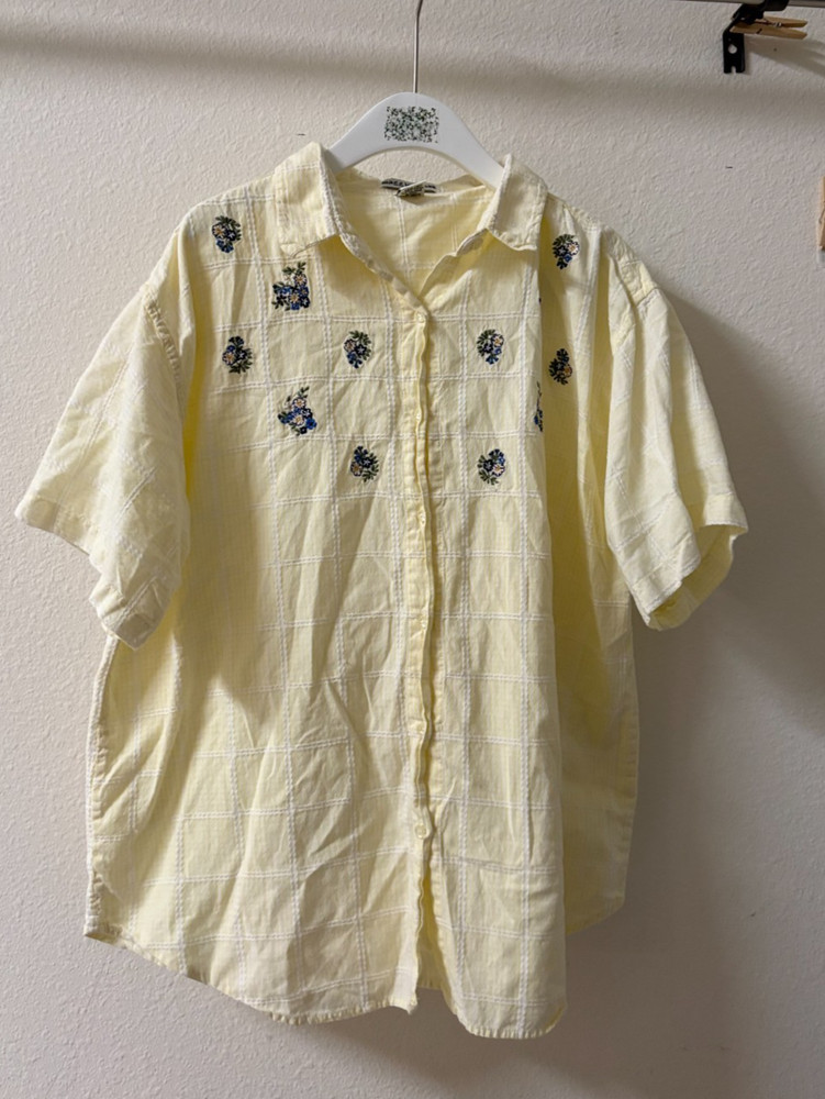 Vintage 90s Maggie & Max Floral Embroidered Button Shirt Women’s 3X Cottagecore