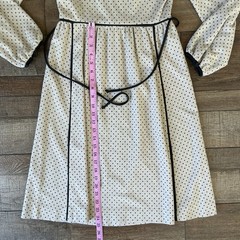 70s VINTAGE Nancy Greer New York Polka Dot Midi Dress Hat Set Size 10 #1402
