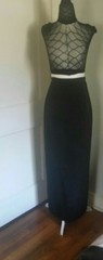 Vintage 50s Nelley De Grab Glamourous Full length skirt black 26in waist