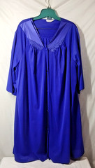 Vassarette Pajama Set & Robe XXXL Peignoir Blue 3 pc Embroidery Loose Fitting 3X