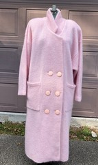 NWT IB Diffusion LG long cardigan duster coat pink wool mohair blend VTG