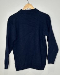 Vintage Wool Kid Mohair Navy Sweater Mock neck Roses? Flowers Size M Cottagecore