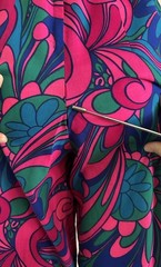 1960s Fumis Waikiki Hawaiian Palazzo Jumpsuit Psychedelic Floral Hostess Mod VTG
